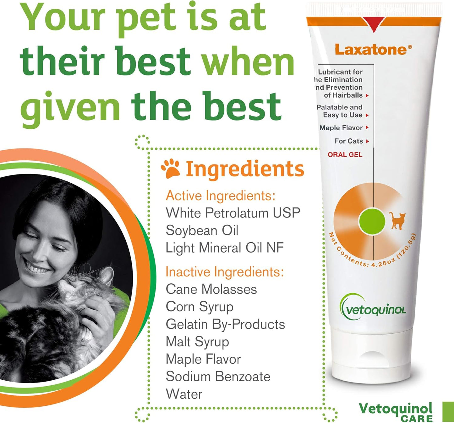 Vetoquinol Laxatone: Oral Hairball Lubricant Gel for Cats