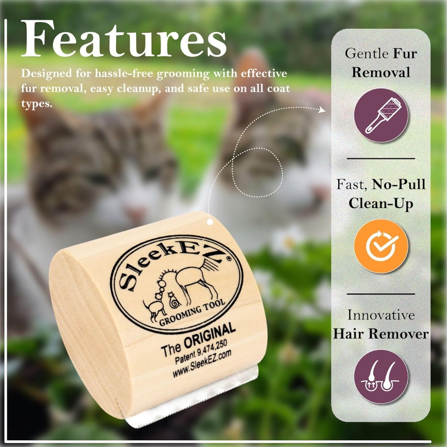 SleekEZ Cat Brush for Shedding