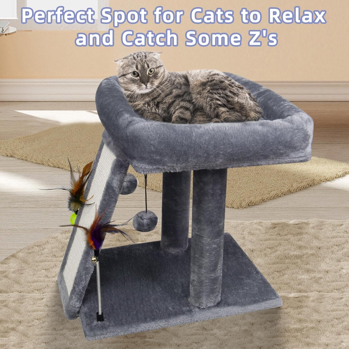 TWDEPART Cat Tree Tower with Cat Scratching Post