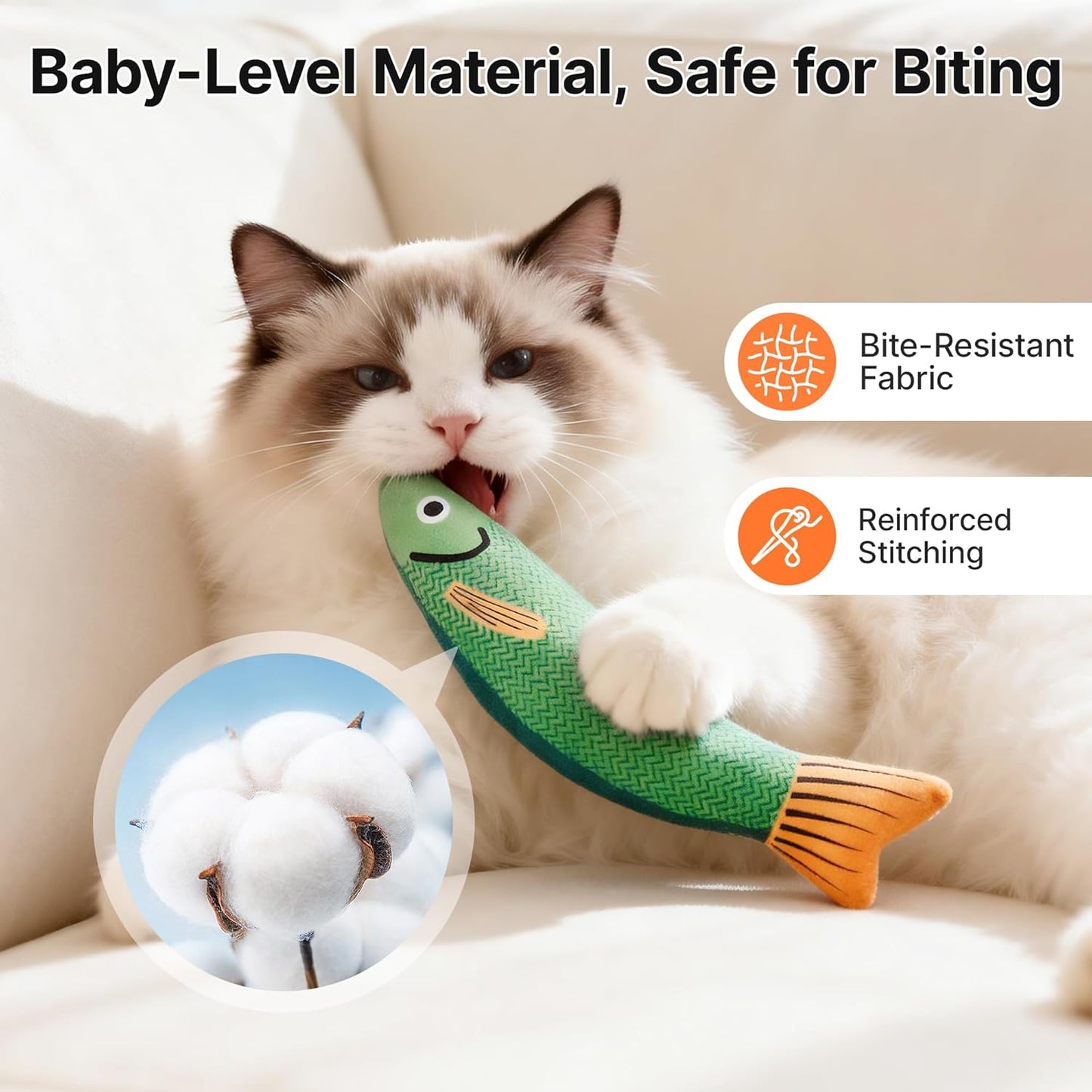 Potaroma Cat Toys Saury Fish, 3 Pack, Catnip