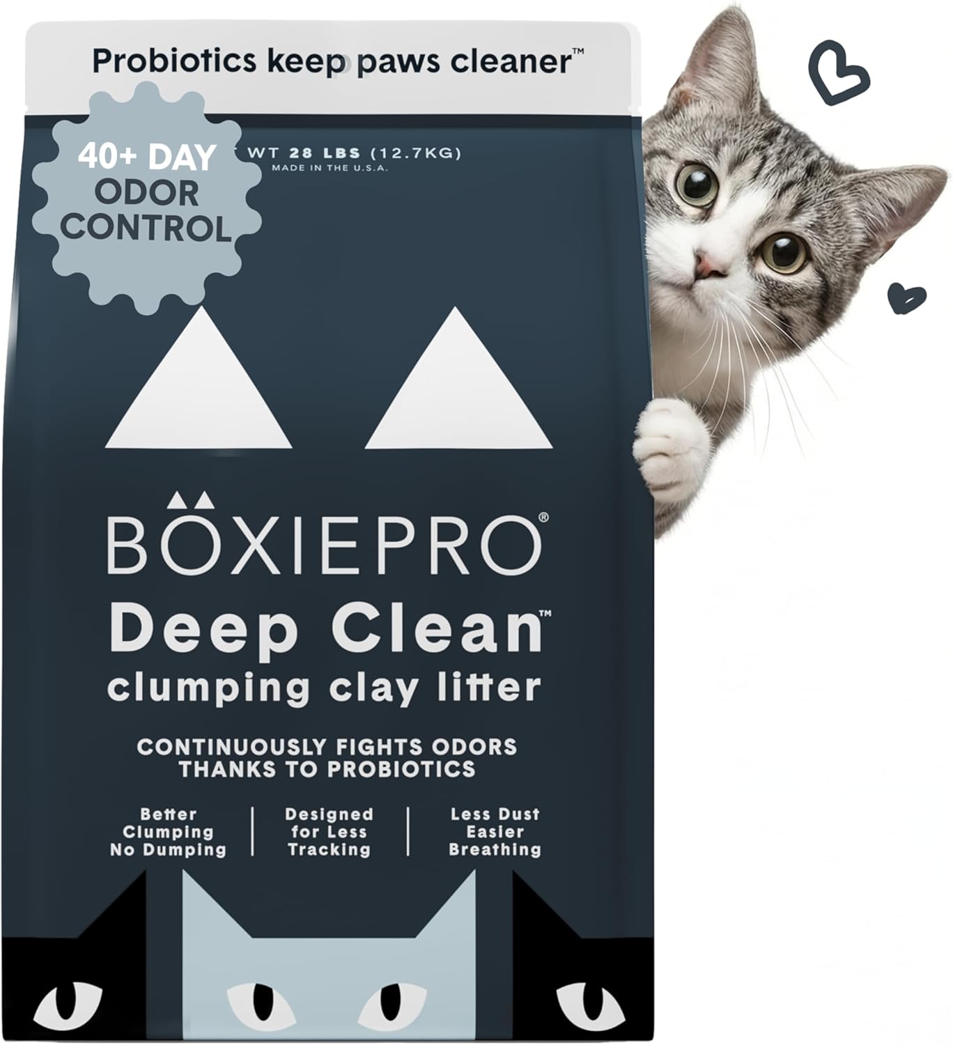 Boxie Probiotic Cat Litter, 40 Day Odor Control, Clumping Clay Kitty Litter
