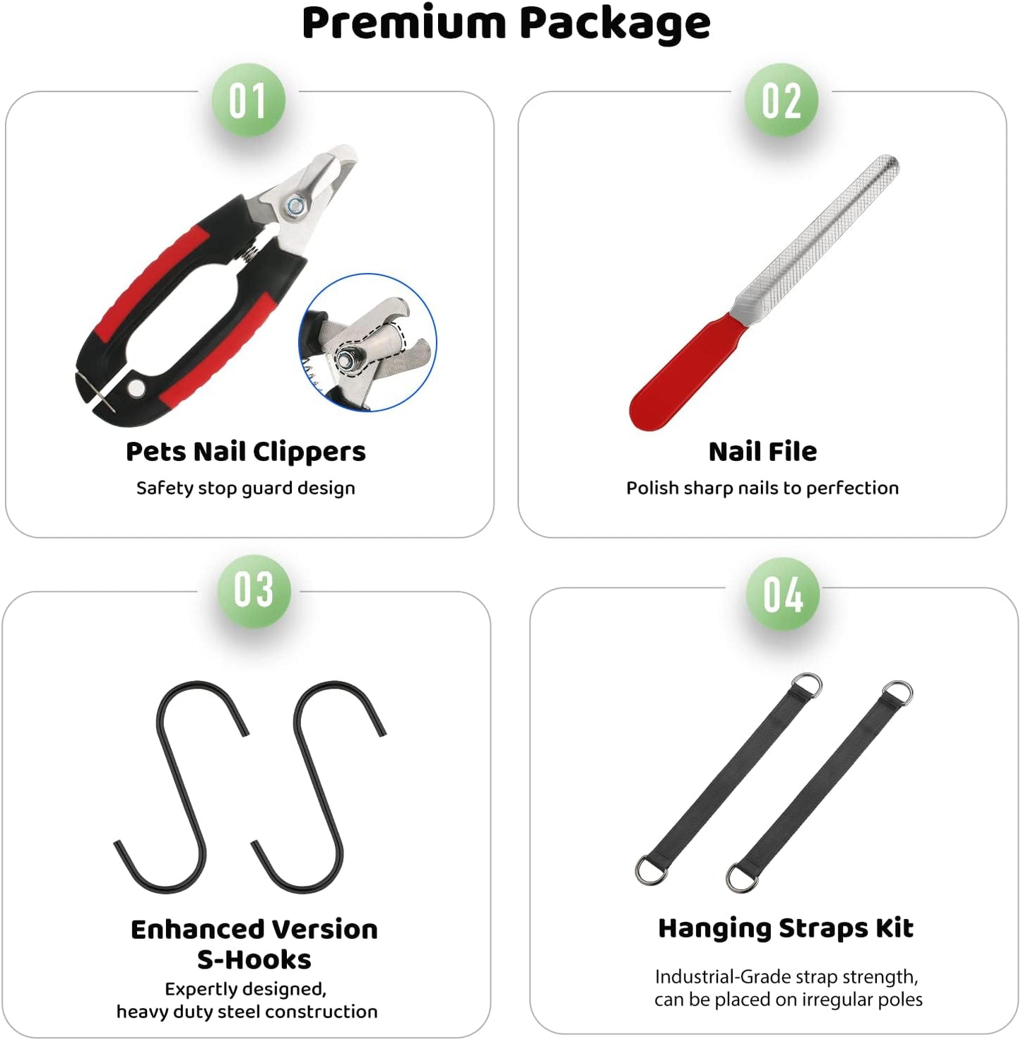 Guzekier Cat Grooming Hammock Harness & Nail cutting kit