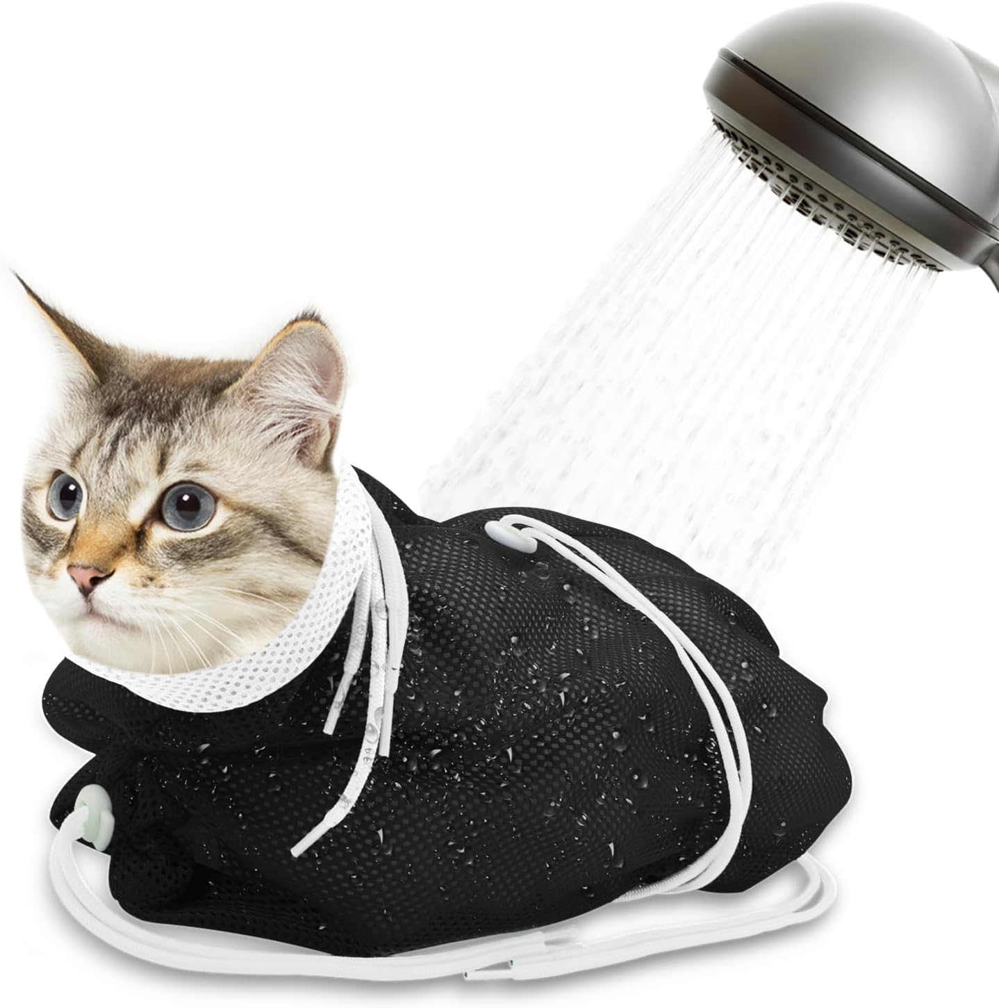 Cat Bathing Bag, Breathable Mesh Cat Shower Bag