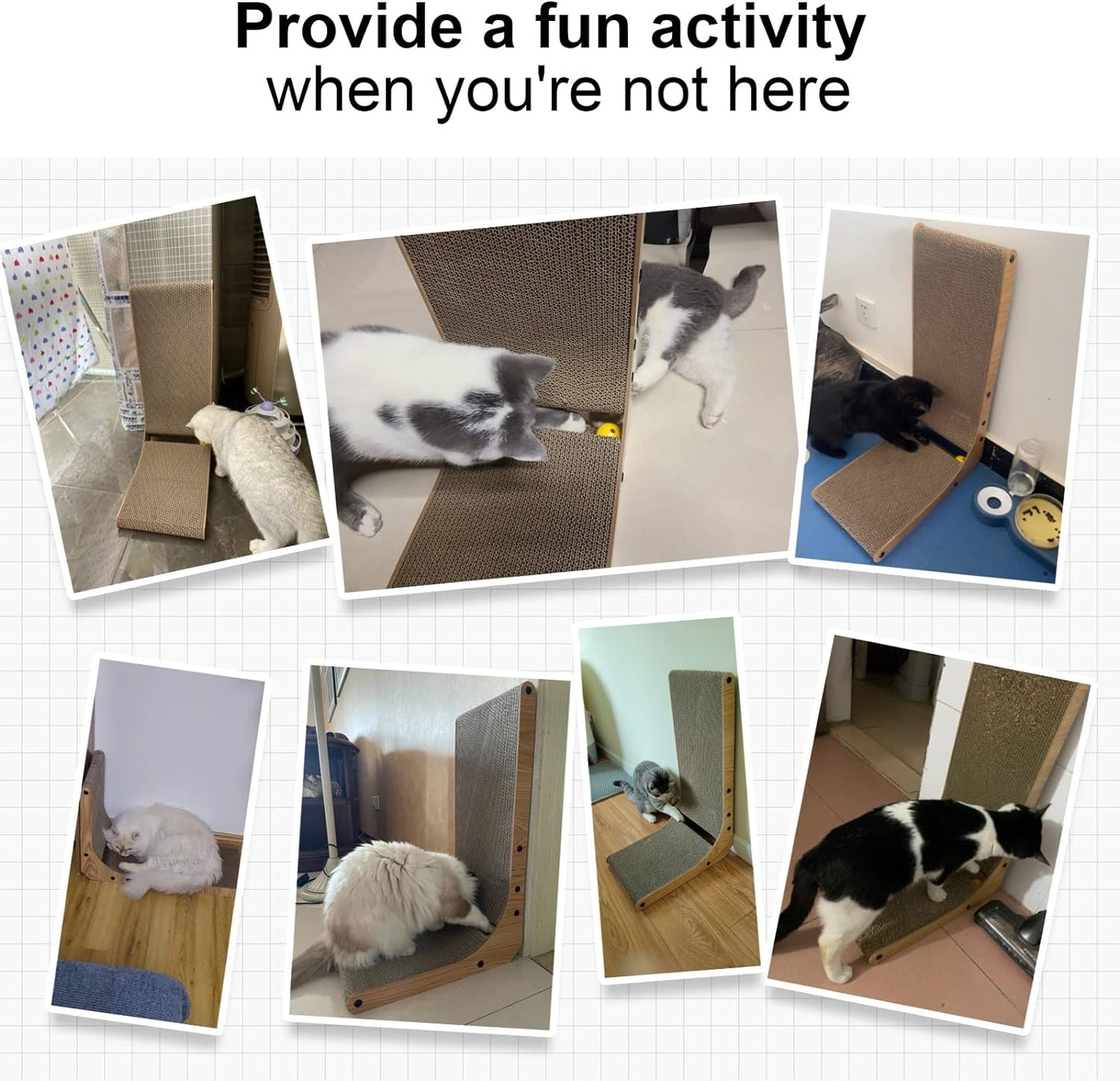 FUKUMARU Cat Scratcher, 26.8 Inch L Shape Cat Scratch Pad Wall Mounted