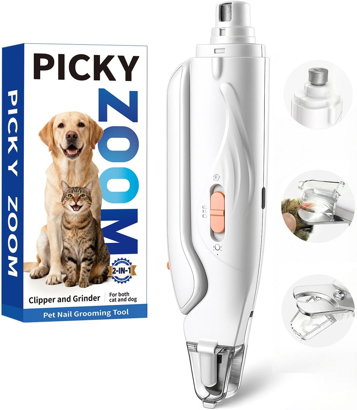 2-in-1 Dog & Cat Nail Clippers and Grinder with Light