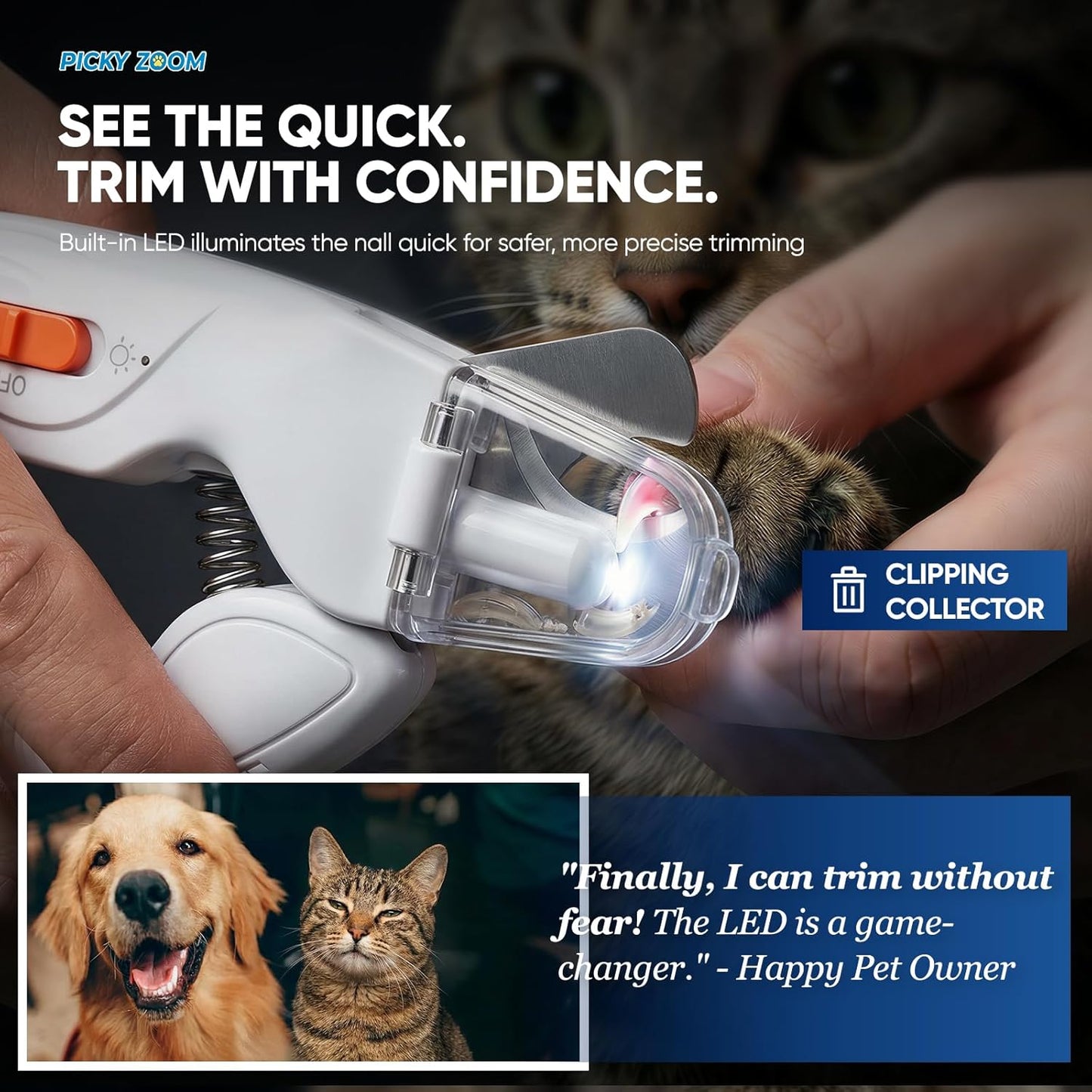 2-in-1 Dog & Cat Nail Clippers and Grinder with Light