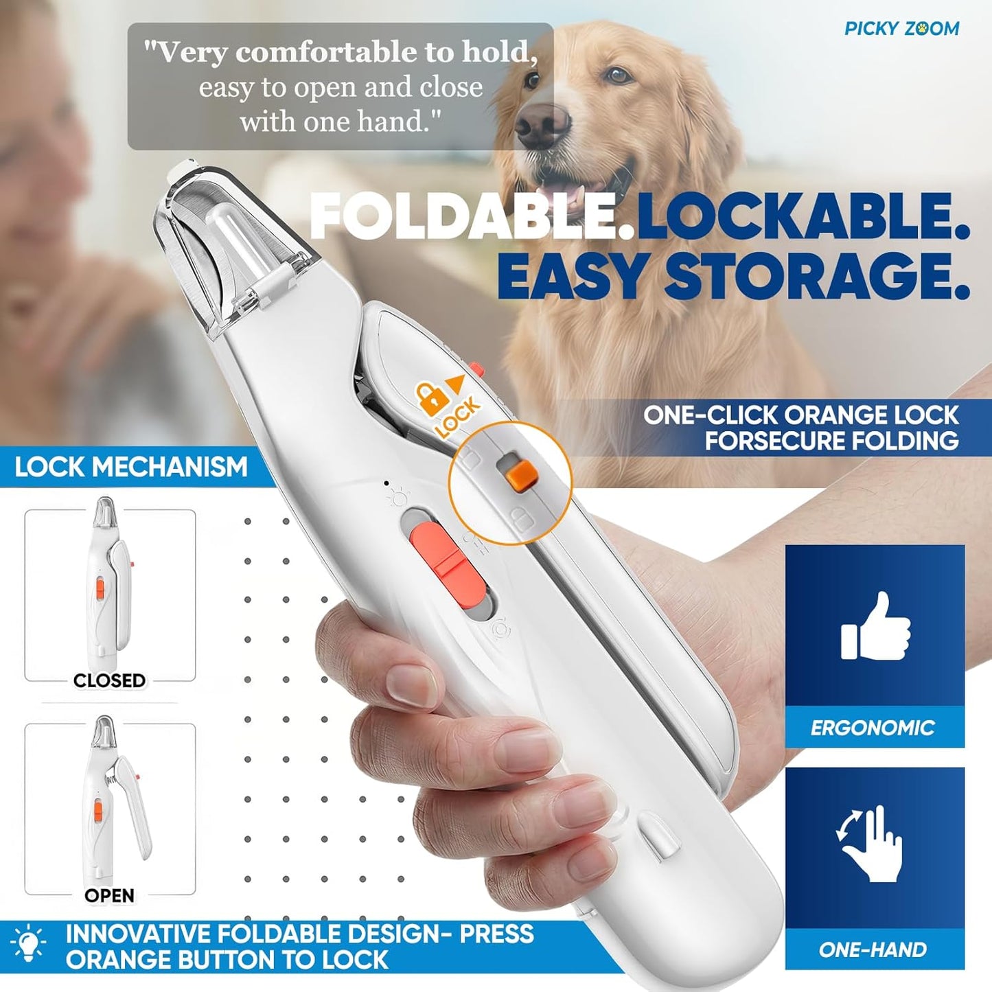 2-in-1 Dog & Cat Nail Clippers and Grinder with Light