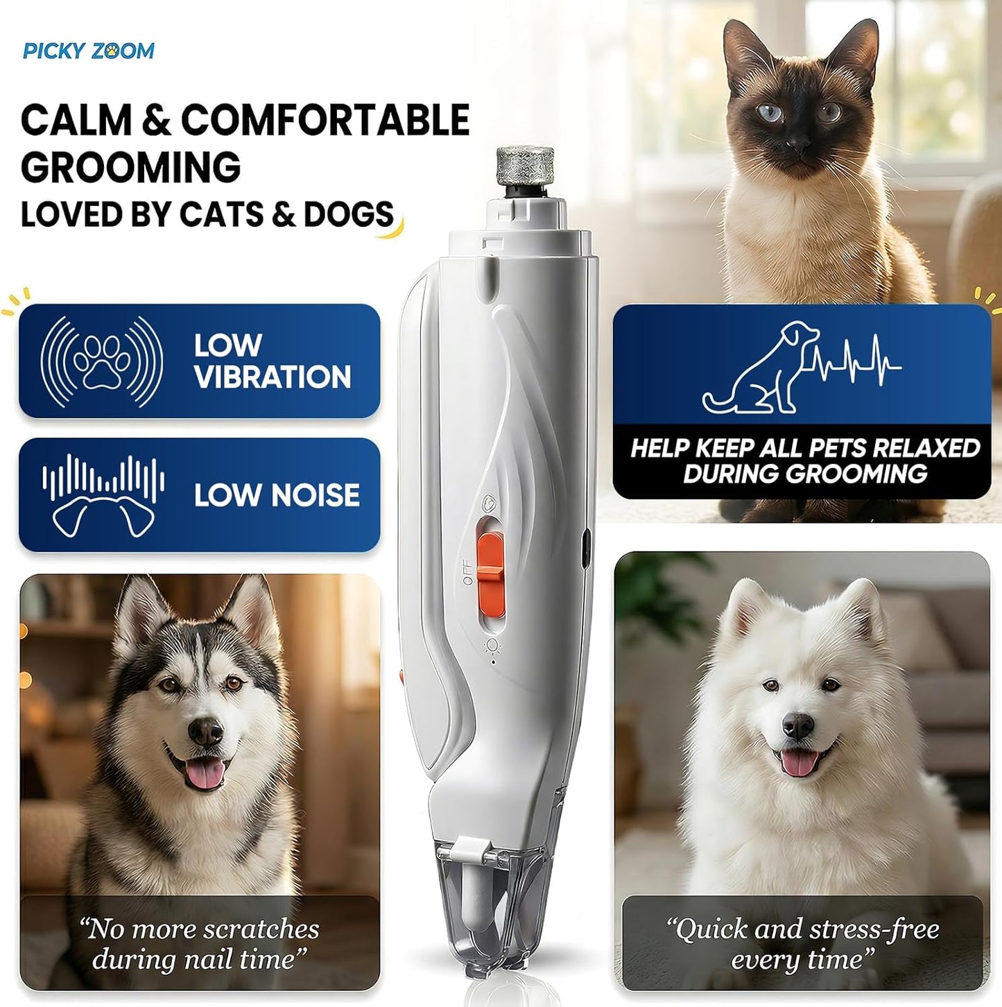 2-in-1 Dog & Cat Nail Clippers and Grinder with Light