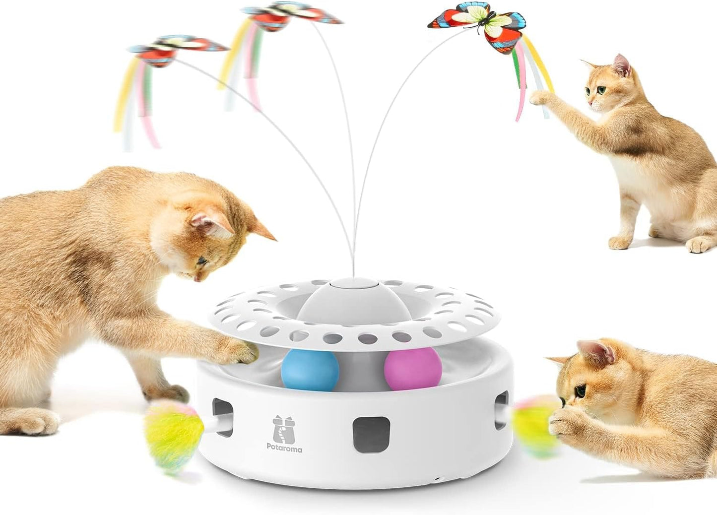 Potaroma Cat Toys 3in1 Automatic Interactive Kitten Toy