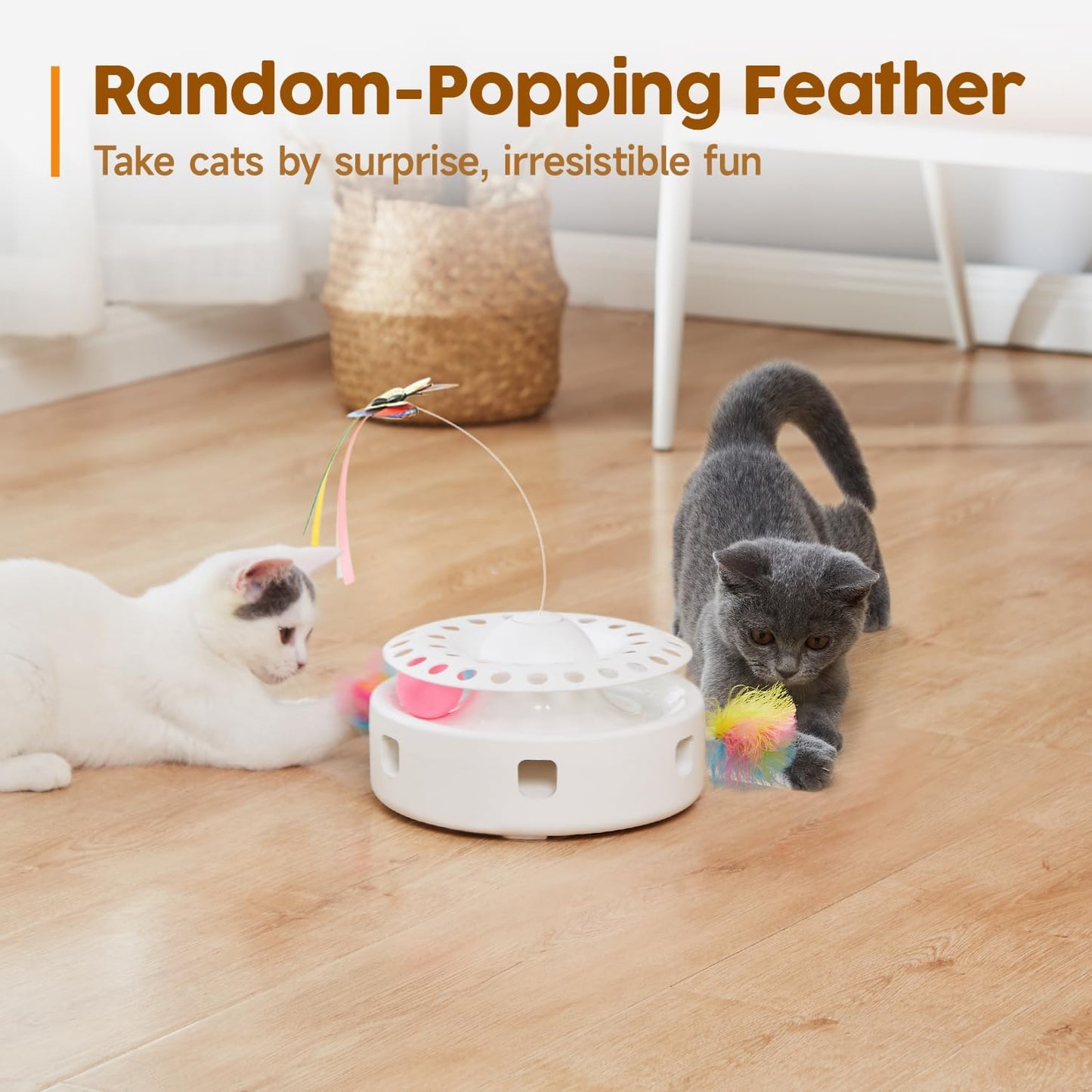 Potaroma Cat Toys 3in1 Automatic Interactive Kitten Toy