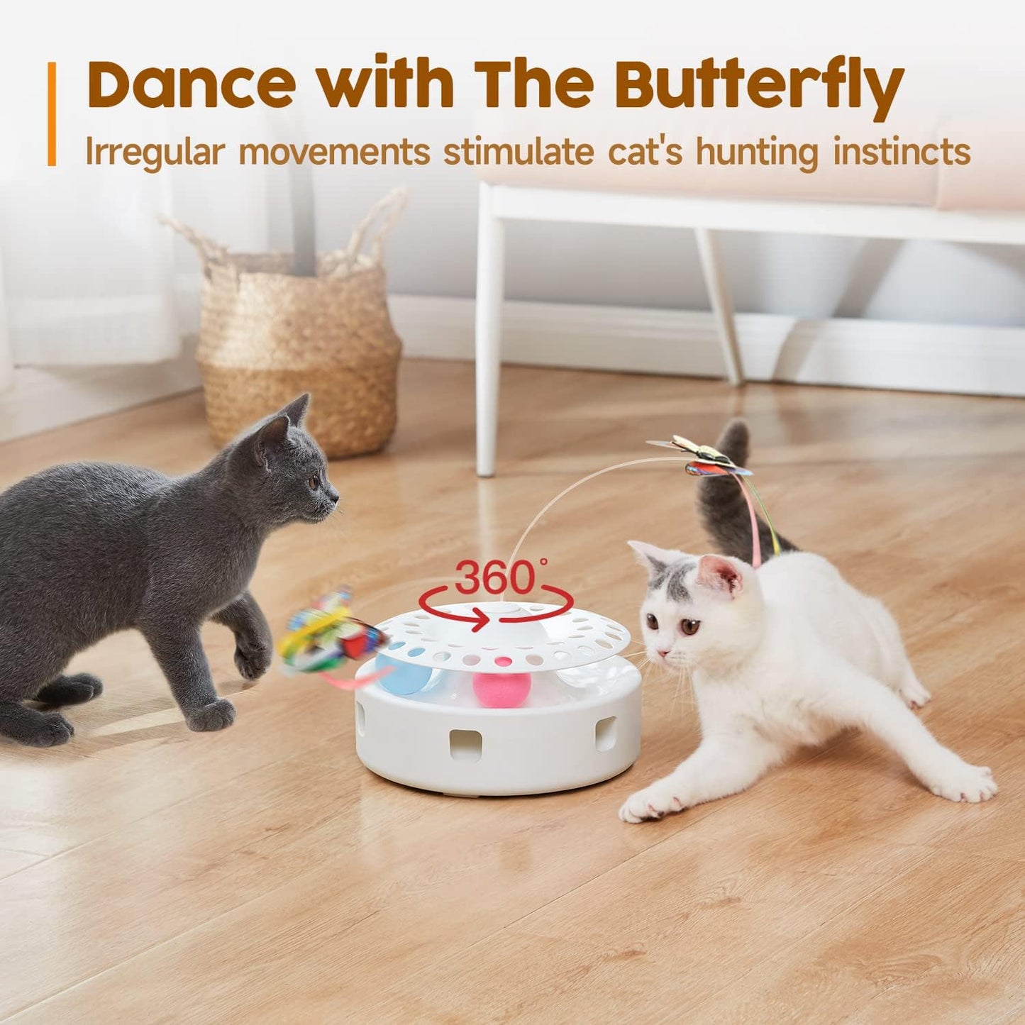 Potaroma Cat Toys 3in1 Automatic Interactive Kitten Toy
