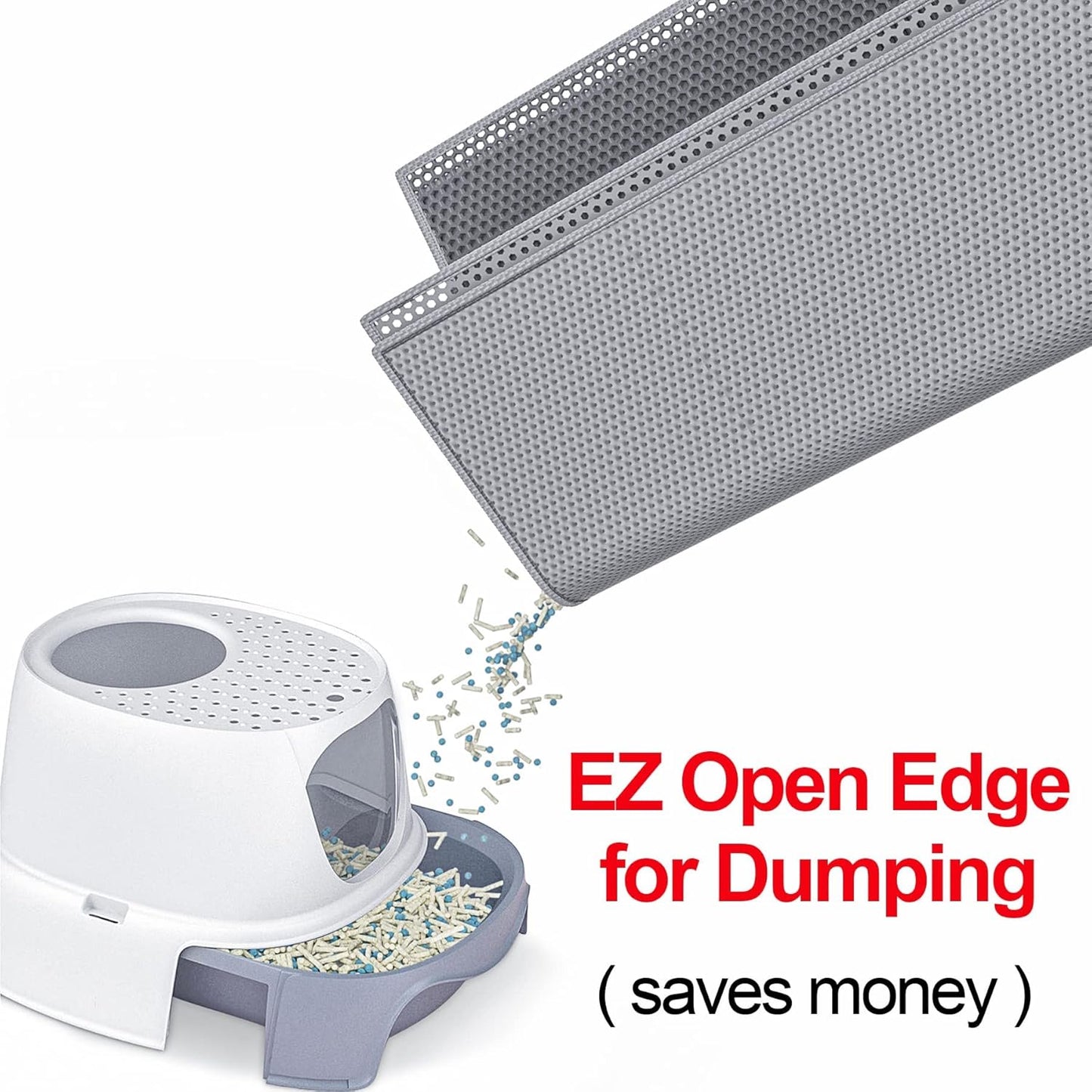 Cat Litter Box Mat: 36"x 30" Waterproof Kitty Cat Litter Trapping Mat