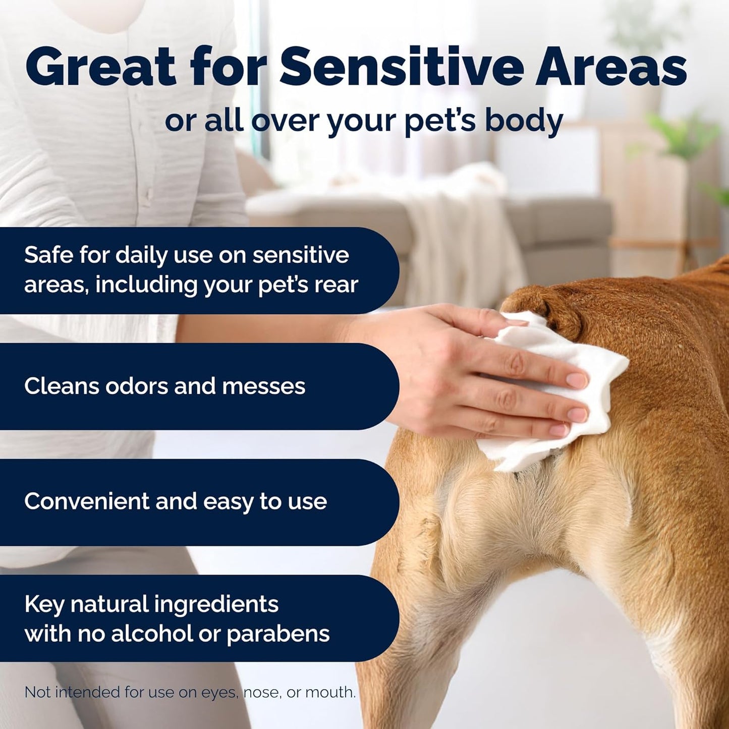 Vetnique Glandex Vitamin E + Aloe Wipes for Pets Cleansing & Deodorizing