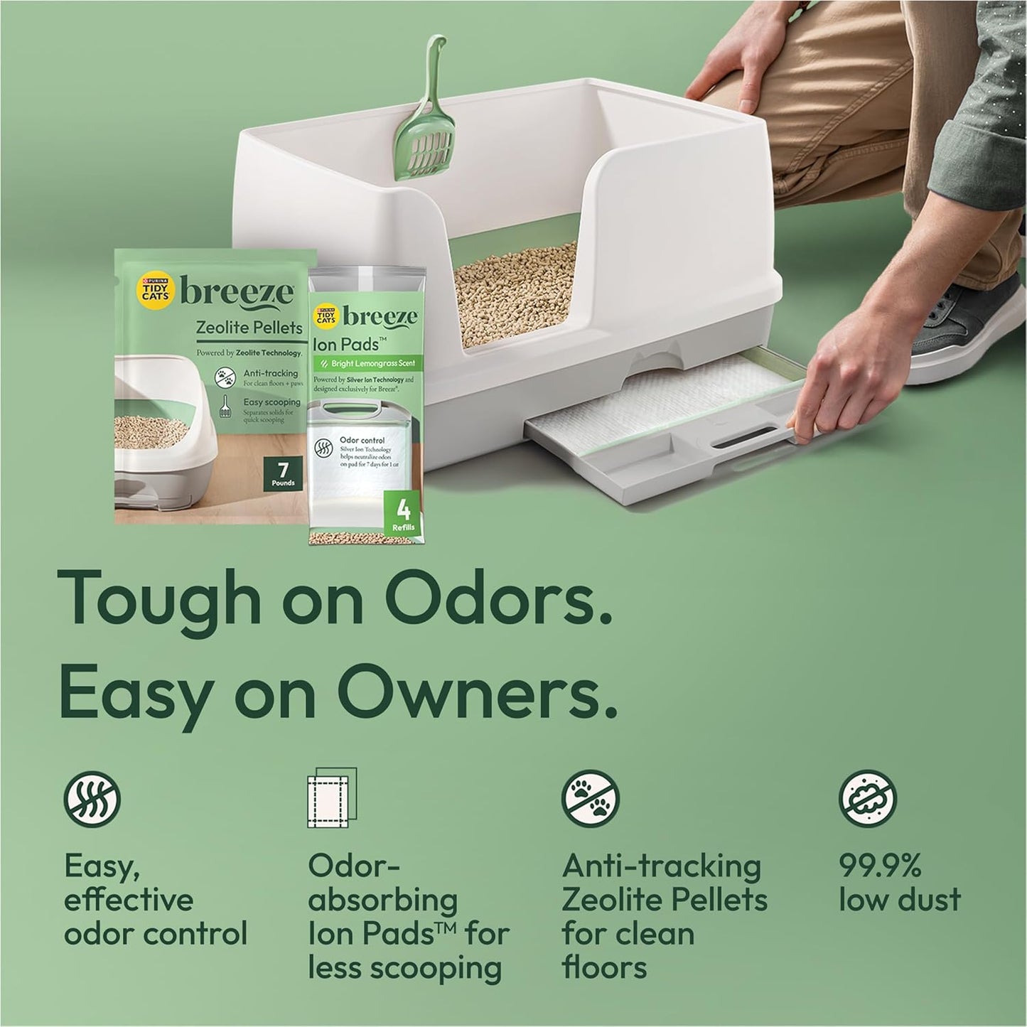 Purina Tidy Cats Litter System, Non-Clumping, Breeze XL All-in-One Odor Control