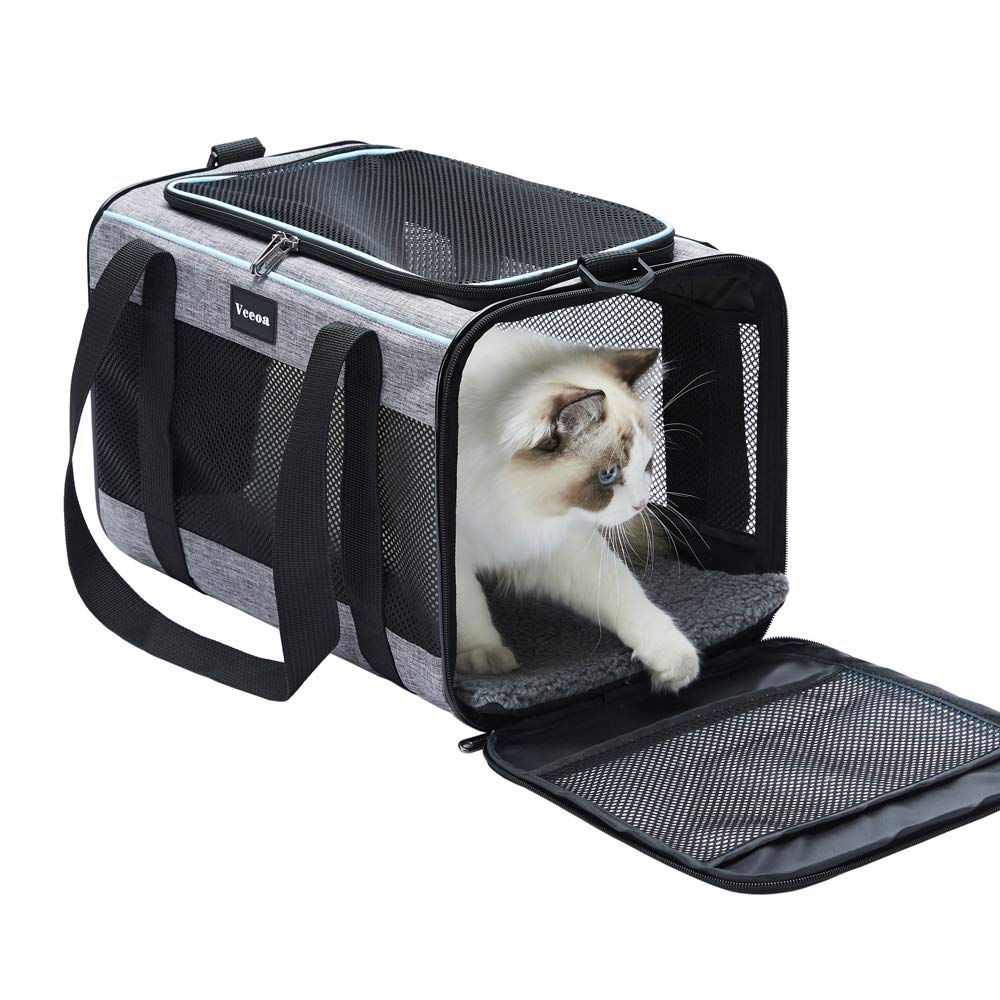Vceoa Soft-Sided Pet Carrier – Cat & Dog Travel Carrier for Pets up to 16 lbs