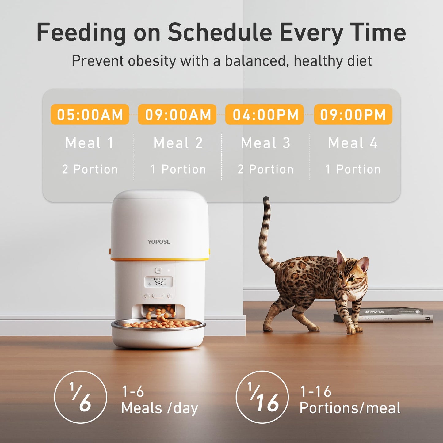 Automatic Cat Feeder – 2L Timed Pet Food Dispenser with Portion Control & Long Battery Life