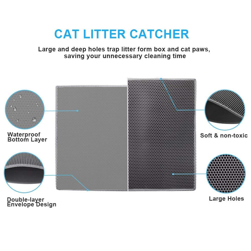 Pieviev Double Layer Cat Litter Mat – Waterproof Litter Trapping Mat