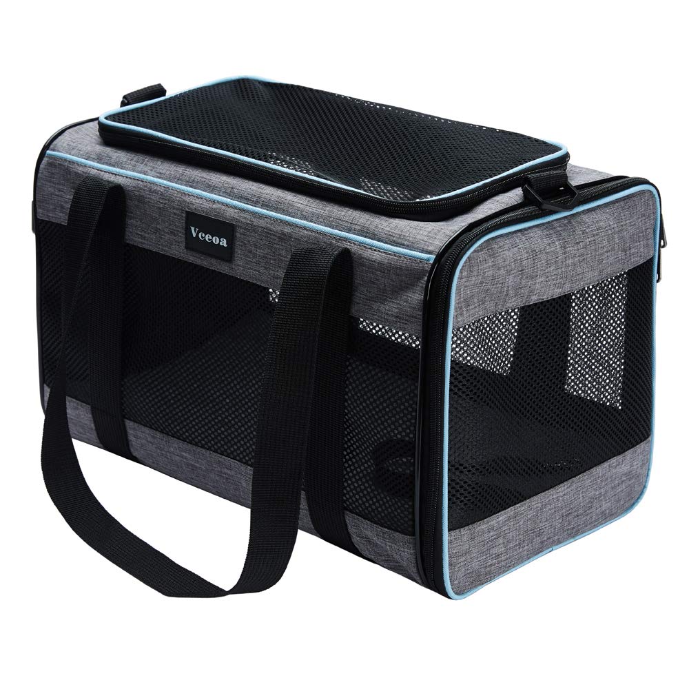Vceoa Soft-Sided Pet Carrier – Cat & Dog Travel Carrier for Pets up to 16 lbs