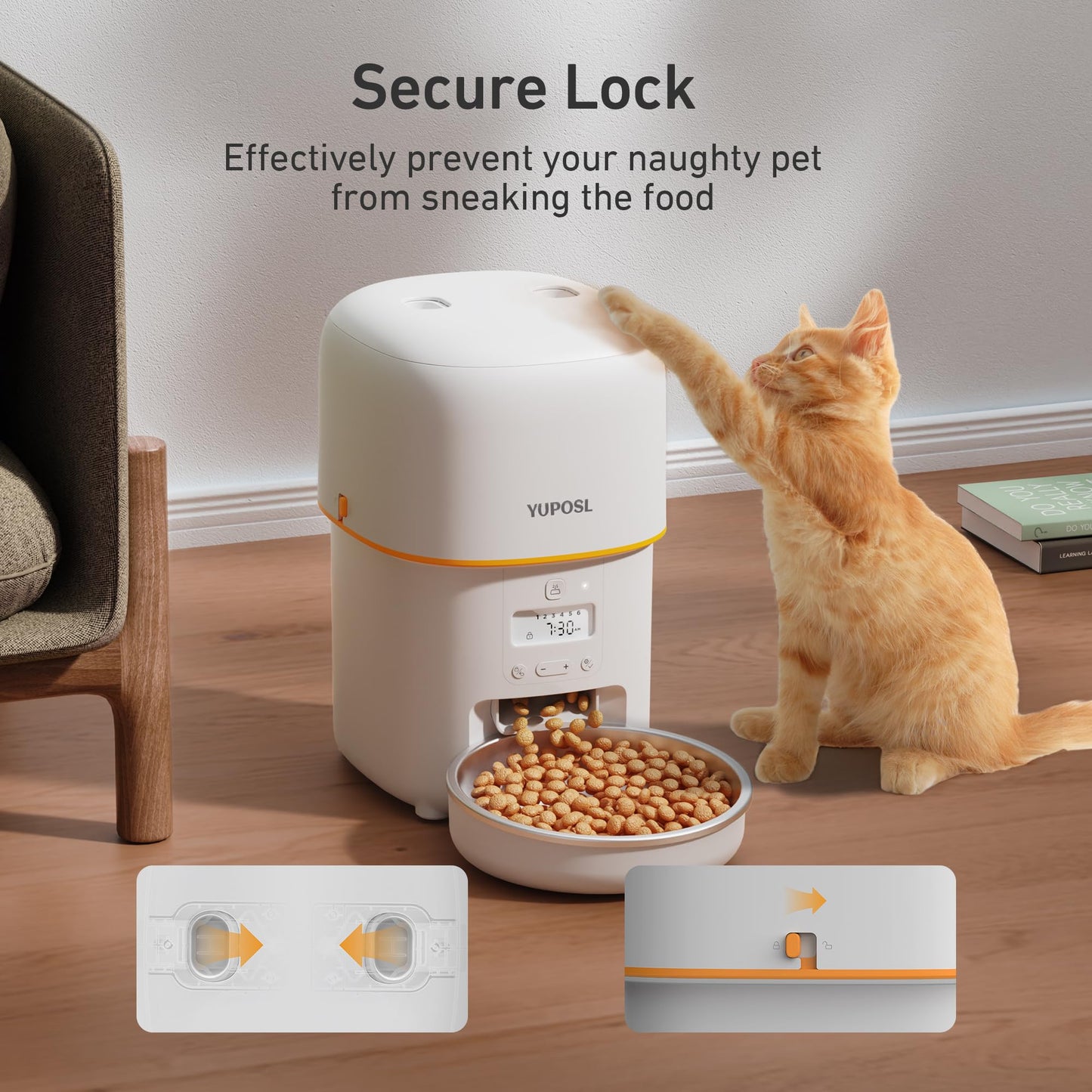 Automatic Cat Feeder – 2L Timed Pet Food Dispenser with Portion Control & Long Battery Life