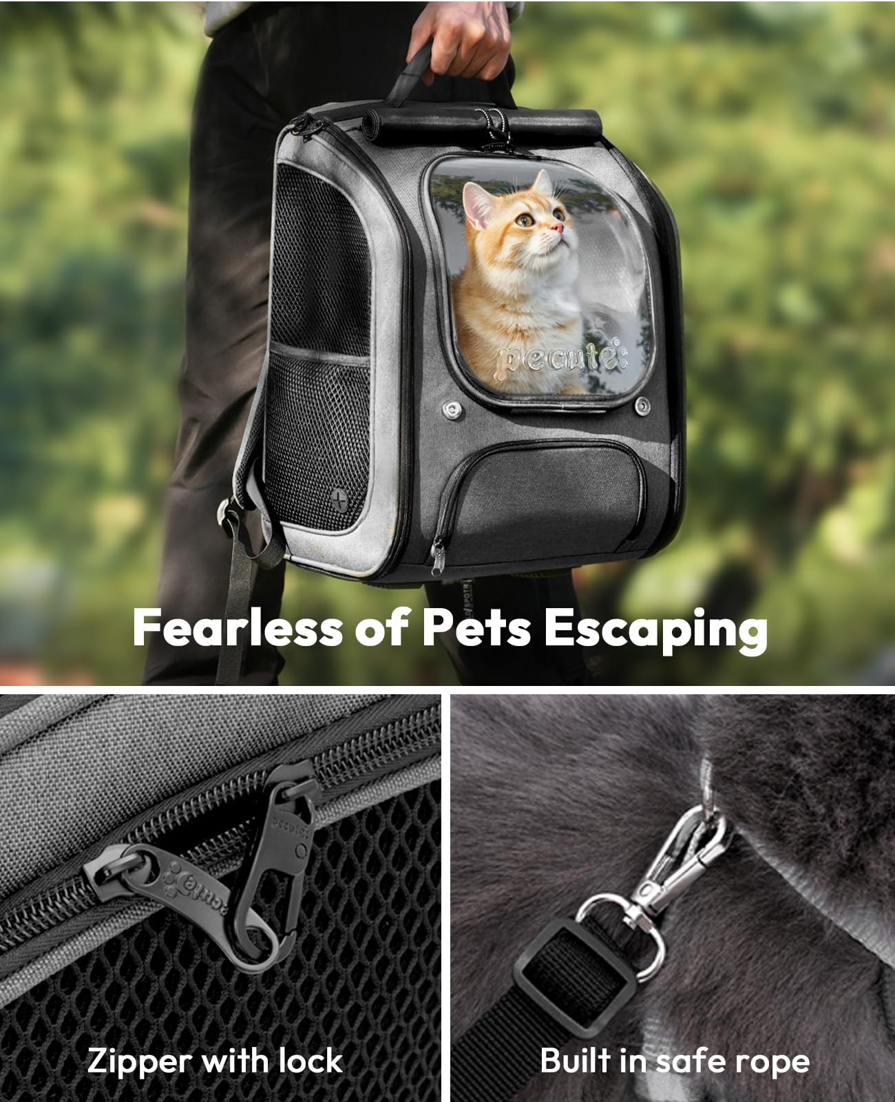 Pecute Cat Backpack Carrier – Breathable Bubble Backpack for Travel & Hiking