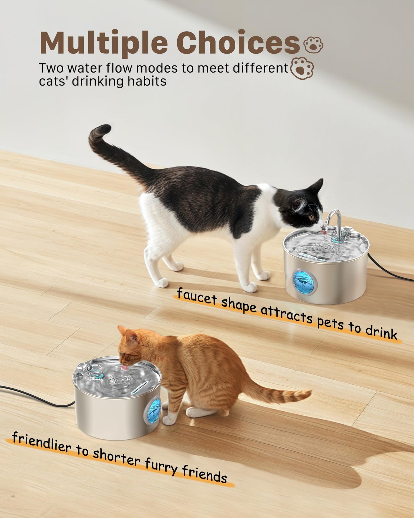 2.2 L Stainless Steel Water Bowl Dispenser