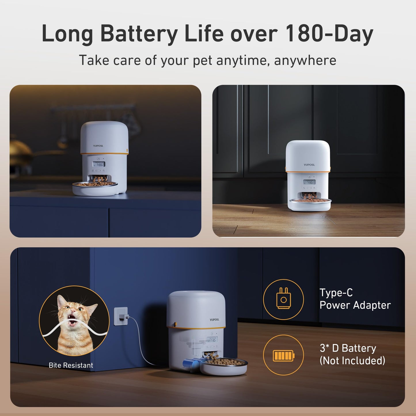 Automatic Cat Feeder – 2L Timed Pet Food Dispenser with Portion Control & Long Battery Life