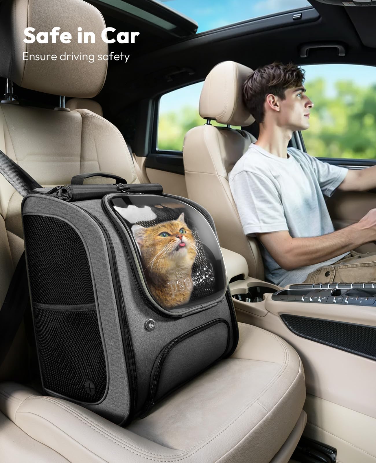 Pecute Cat Backpack Carrier – Breathable Bubble Backpack for Travel & Hiking