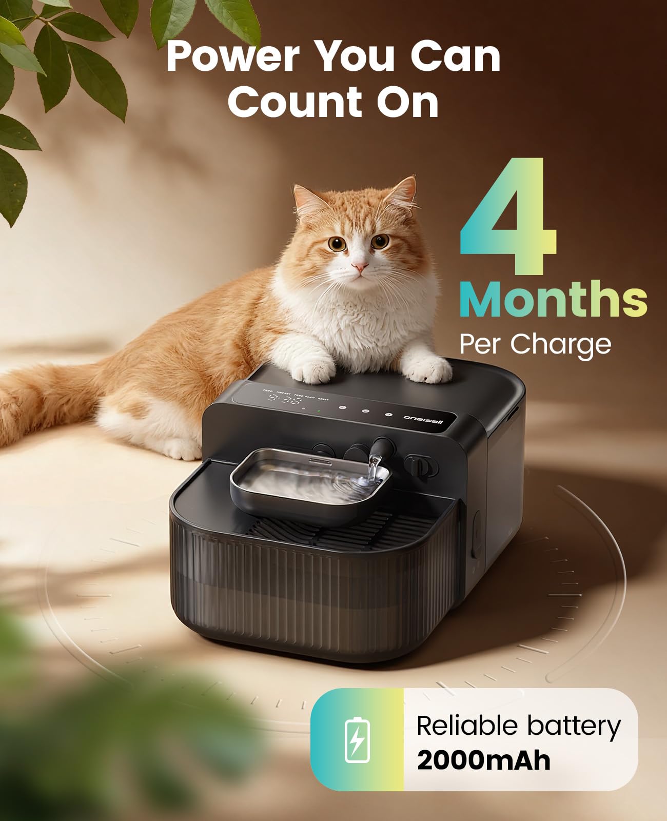 Quiet 3.5L Automatic Wireless Cat Water Fountain