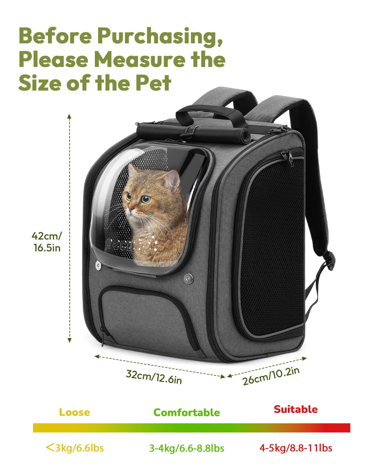 Pecute Cat Backpack Carrier – Breathable Bubble Backpack for Travel & Hiking