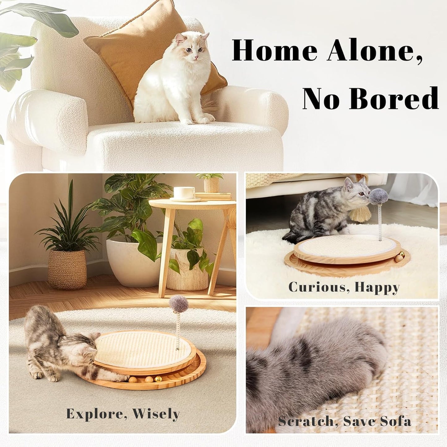 Sisal Cat Scratching Pad with Interactive Ball